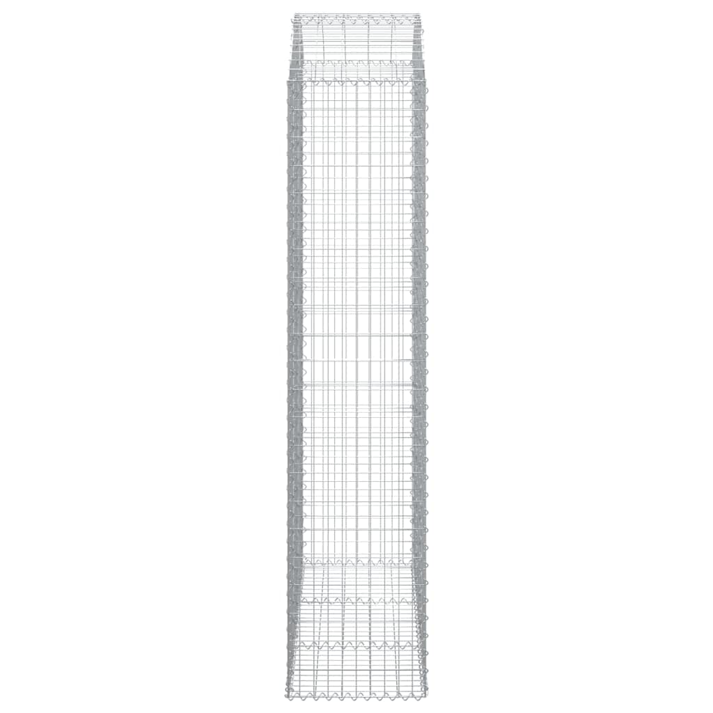 Gavión de arco alto 150x50x220/240 cm de hierro galvanizado para barrera de jardín y protección visual, pared decorativa insonorizada con construcción estable, ganchos reforzados
