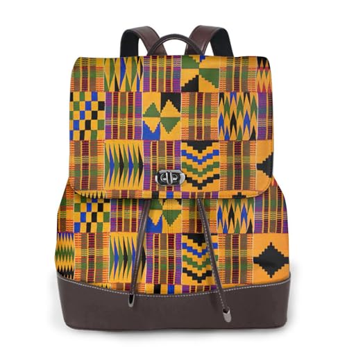 Sac à dos en cuir femme motif ethnique pour ordinateur portable