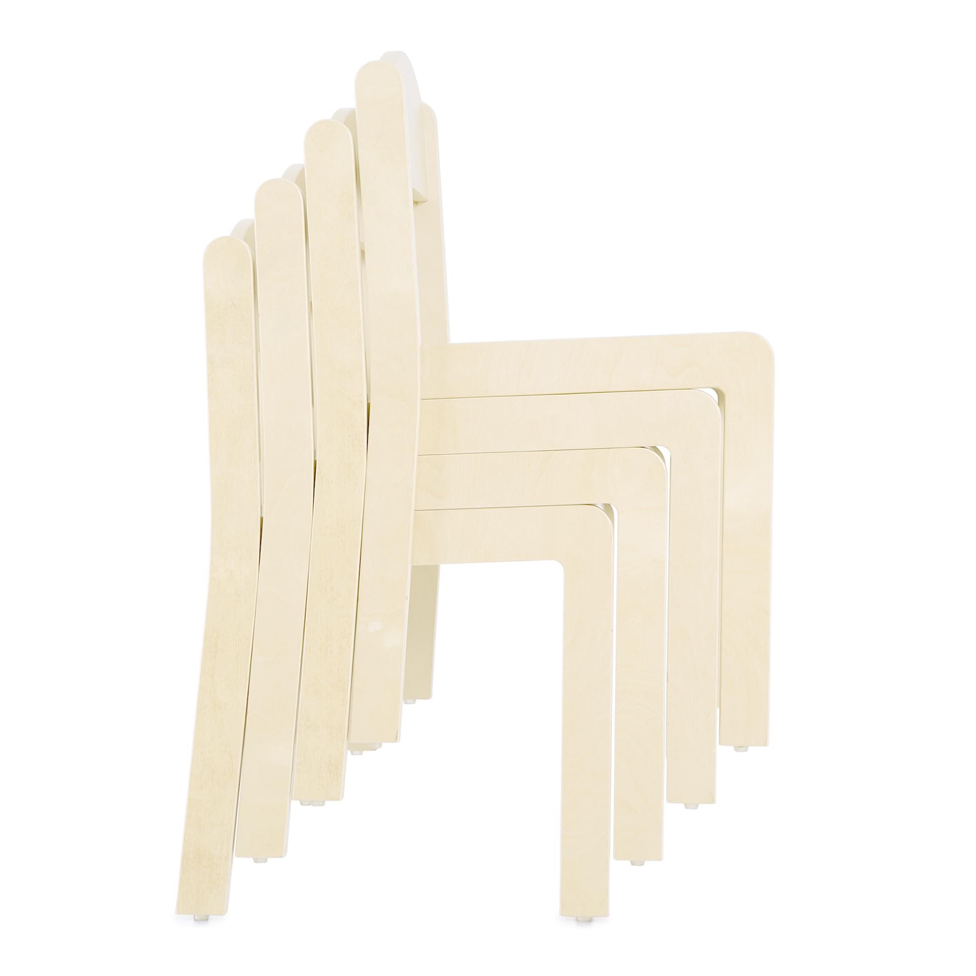 Guidecraft Stackable Wooden Classroom Chair, 14" Seat Height Solid Wood School Furniture, 4-Pack - Image 6