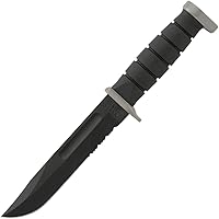 Vista 4 de Ka-Bar 1281, D2 Cuchillo de lucha/utilidad, dentado, funda de cordura negra