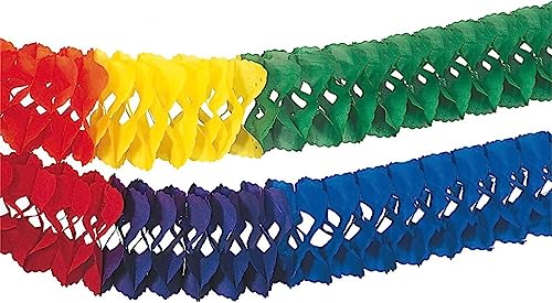 Großraumgirlande, Papier d=25 cm - 10m Regenbogen schwer entflammbar
