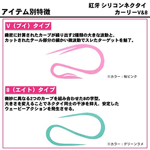 ダイワ(DAIWA) タイラバ シリコンネクタイ 紅牙 カーリーV&8 オレンジラメ 049962 2枚目