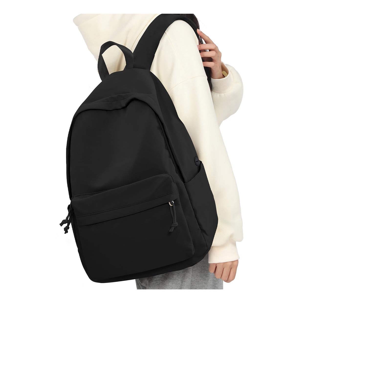 Weplan School Backpack Womens Secondary School Bag for Girls Boys Teenage College Rucksack Bag for Women Lightweight Casual Daypacks Bookbag Waterproof 14 inch Laptop Backpack Work Travel,A1-Black