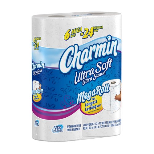 Image of Charmin Ultra Soft, Mega Rolls, 6 Count Packs (Pack of 3) 18 Total Rolls