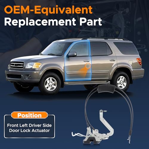 Image of Front Left Door Latch Actuator Compatible with Toyota Sequoia 2001-2007 | Front Driver Left Door Lock Actuator for Sequoia 01-07, Tundra Double Cab 2005-2006 Replaces 69303-0C010 69304-0C010