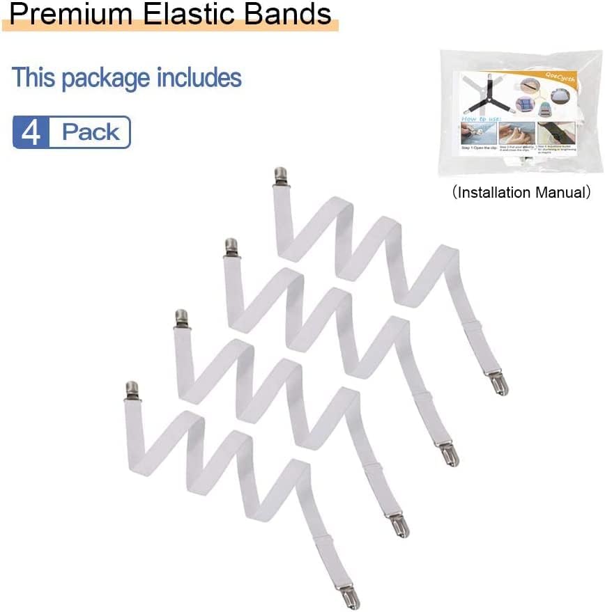 Miniatura 7 de 4 clips de correas ajustables para sábanas, soporte elástico para sábanas y tirantes, agarradores para sujetar sábanas, colchones, sofá, mantel,