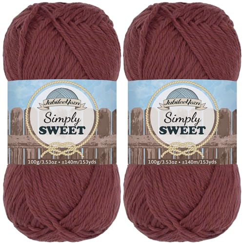 Algodón peinado ligero de alta suavidad JubileeYarn ovillos 100g color 003 ciruela pasas pack
