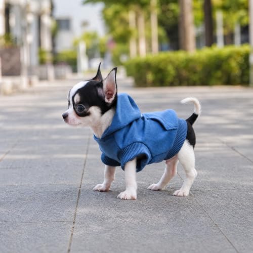 Sudaderas de algodón para perros pequeños con capucha térmica contra el clima frío talla XXS 8