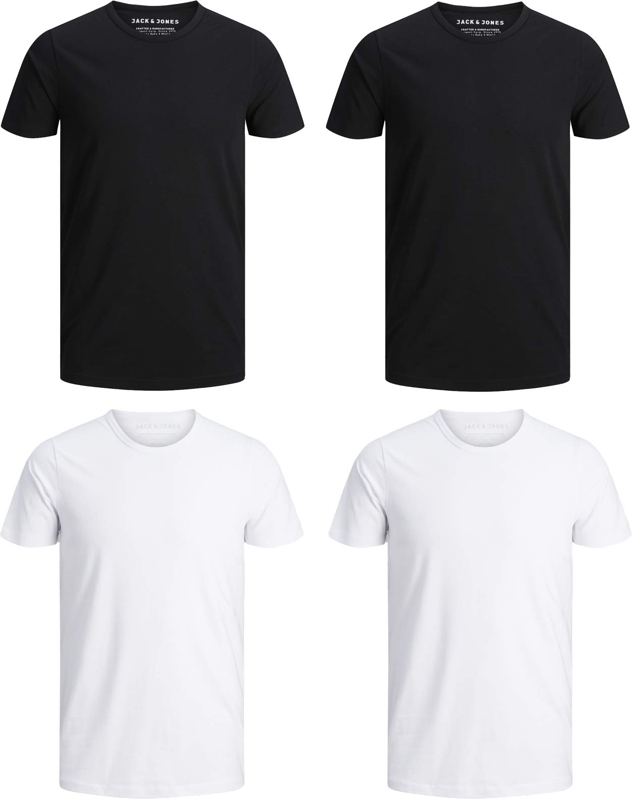 JACK & JONES Herren T-Shirt Basic 4er Pack O-Neck Tee (L, 4er O-Neck Mix 2)
