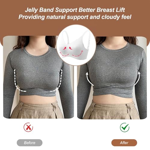 Image of OEAK Womens Wireless Jelly Bras Push Up Bralette Full Coverage No Underwire Bra Comfortable Everyday Seamless Tshirt Bras