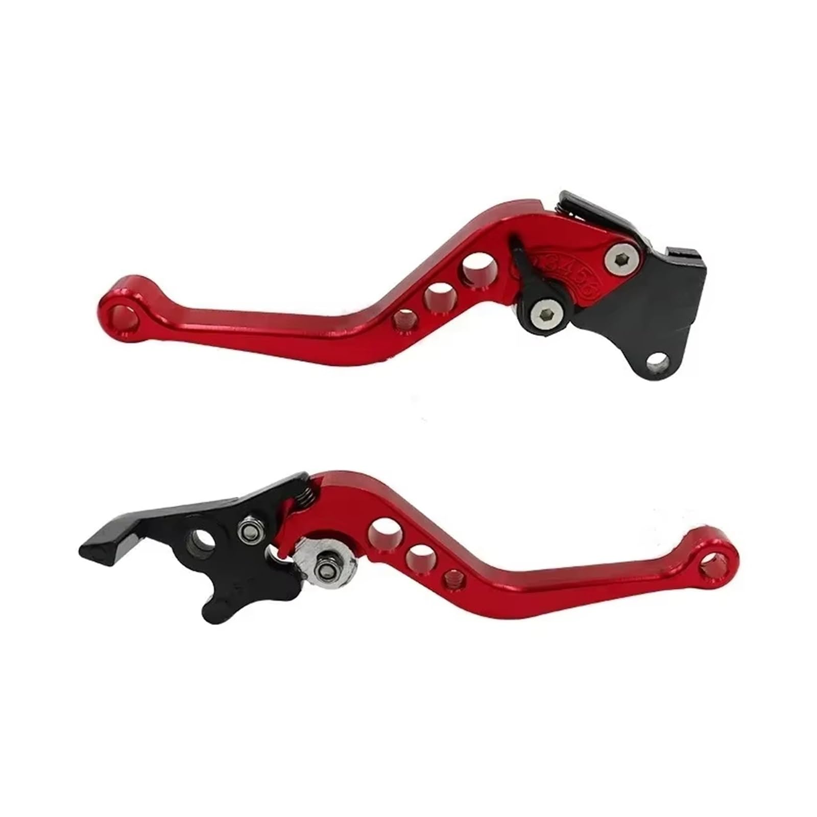 Palanca embrague freno moto CNC en rojo con manija de tambor ajustable para modificacion