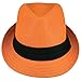 Gelante Summer Fedora Panama Straw Hats with Black Band M215-Orange-S/M