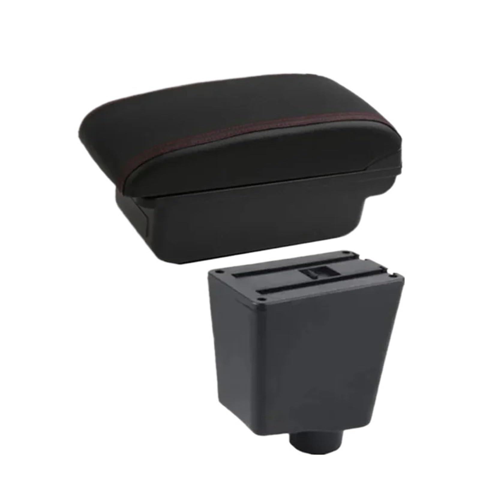 UMDJJU For SEAT For Ibiza III 2001-2008 Armrest Box Car Storage Retrofit Accessories Car Centre Console Armrest Box(A1 red line No USB)