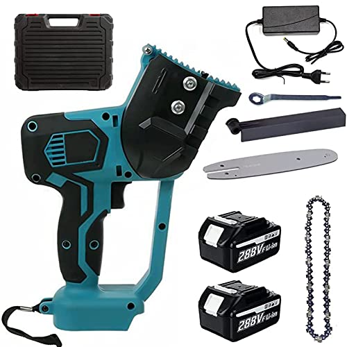 QAZX Akku Kettensäge mit Akku und Ladegerät, 8 Zoll 21V Mini Kettensäge Elektrische Motorsäge Gartengerät für Gartenbaum Landwirtschaft, Ranch, Bäume Schneiden