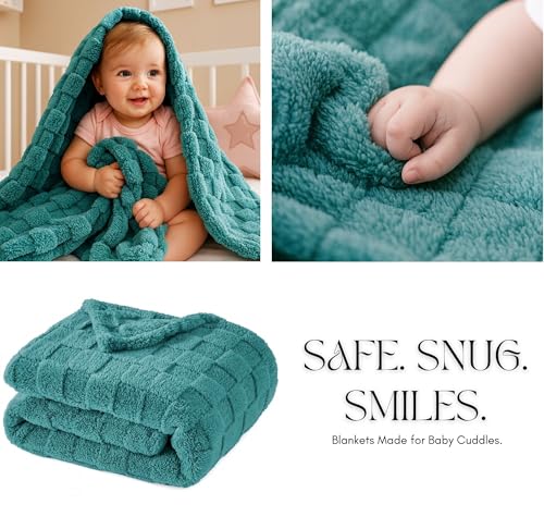 Image of VAS COLLECTIONS Coral Flannel Baby Blanket | Ultra Soft & Fluffy AC Blanket | 300 GSM, 800 g Lightweight All-Season Wrapping Sheet for Newborns (Beige, 130x105 cm, 3-24 Months) (Coral Aqua)