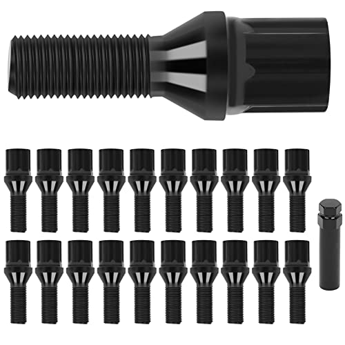 Image of SCITOO 20Pcs M12x1.25 Lug Nuts Set for Jeep for Cherokee Renegade Lug Bolts | 12x1.25 Wheel Lug Bolts Shank Length 28mm with 2 Key for Fiat 500X 500L,2015-2017 for Chrysler 200,2013-2016 for Dodge Dart