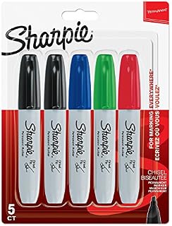 Sharpie Markery permanentne, końcówka dłuta, różne kolory, 5 szt