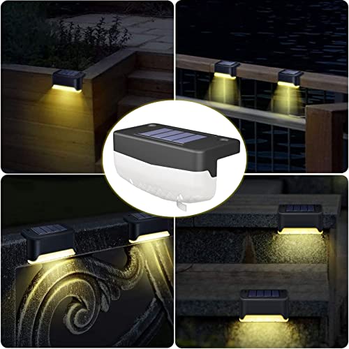 Biikoon Outdoor Step Lights Solar Deck Light Ip65 Waterproof Solar Fence Lights Dusk To Dawn Patio Decor Security Lights For Stairs Yard Pathway (Color : Warm White, Size : 4 Pack) #TOP6
