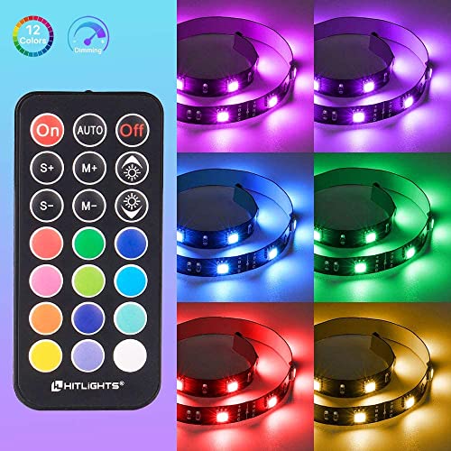 Tira LED RGB flexible 12 pulgadas con control remoto y fuente miniatura 4