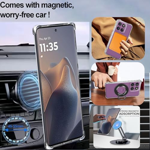 Image of Magnetic Case for Moto G100 Case [Compatible with Magsafe Accessory] Translucent Back Shockproof Protective Phone Case,Translucent