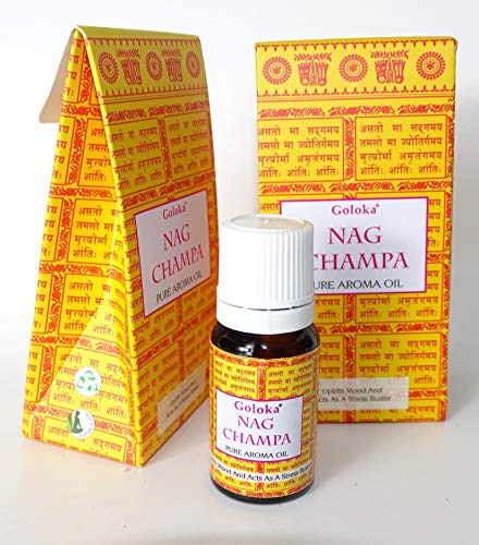 GOLOKA Nag Champa - Aceite aromático (10 ml, 2 unidades)