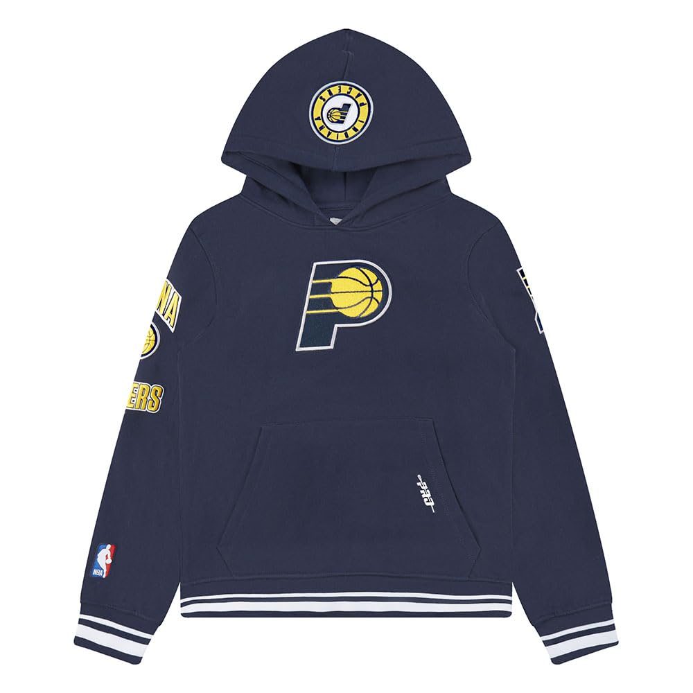 Pro Standard Boy's NBA Retro Classics Bb Rib Fleece Po Hoodie Hooded Sweatshirt, Midnight Navy, L