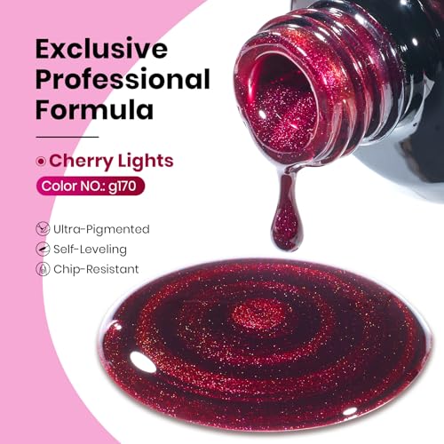 Image of Beetles Pink Cat Eye Gel Nail Polish - 15ML Gel Polish Glitter Pink Cat Eye Magnetic Soak Off UV Cherry Shimmer Nail Art Design Manicure Gift for Women