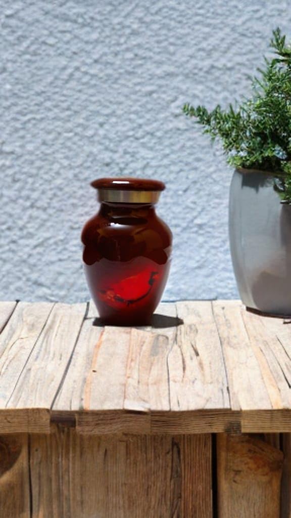 Red Cardinal Urn for Ashes Adult Male | Urn for Human Ashes Adult Female | Red urn Human Ashes Adult Male | Cremation urn (5, 1 Large + 4 Small)