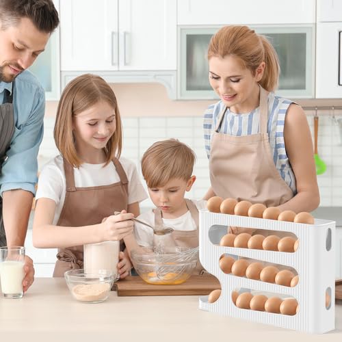 Image of Sotfamily FIFO Egg Holder for Fridge, Egg Organizer fits 28 Large Size Eggs
