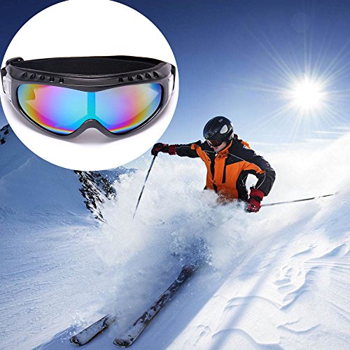 Qikafan Snowboard Ski Goggles Gear Skiing Sport Adult Glasses Anti-Fog Sun Protection Lens