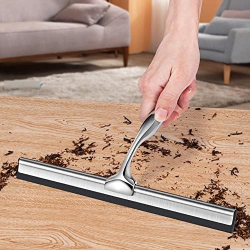 Acasimo Shower Squeegee Stainless Steel No Drilling Shower Squeegee with Suction Cup Holder, Mop Bath Shower Scraper, Shower Slider Set, Shower Wall Squeegee,