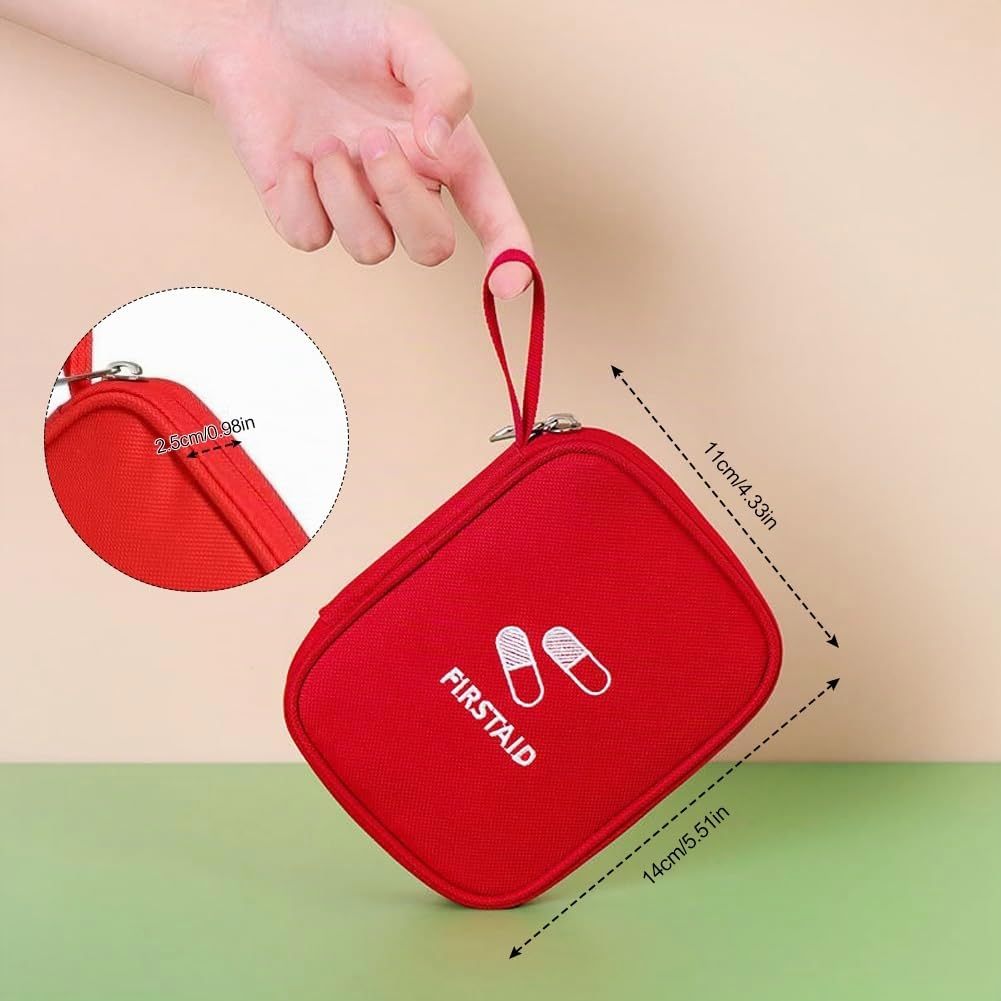 EQLEF Mini Trousse de Secours Vide, Sac de Rangement médical Portable Trousse de Premiers Soins imperméable à l'eau, Peut être utilisé dans Le Bureau de Voiture, l'école ou à l'extérieur (Vert)