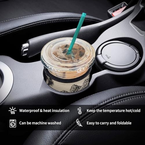 Image of 3 Pack Reusable Neoprene Insulator Sleeve for Iced Coffee Cups, Funny Coffee Cup Sleeves for 16-32oz Coffee cups, Cute Drink Sleeve for Cold Hot Beverages Cute Mountain