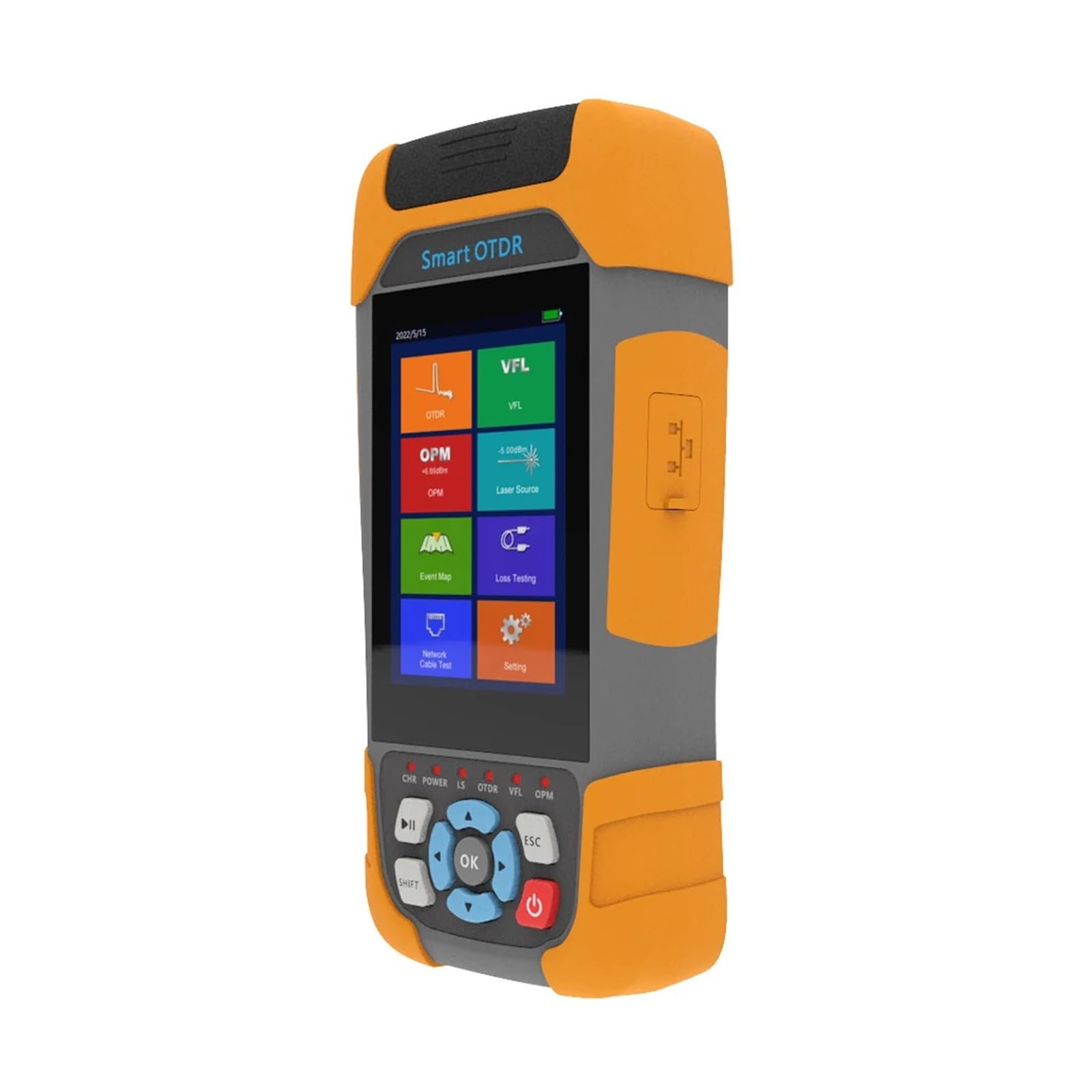 Reflectómetro HJ1000 Mini OTDR 1310nm 1550nm 1610nm 1625nm con pantalla táctil, mapa de eventos, probador OPM VFL RJ45 Fácil de leer(1310nm (APC))