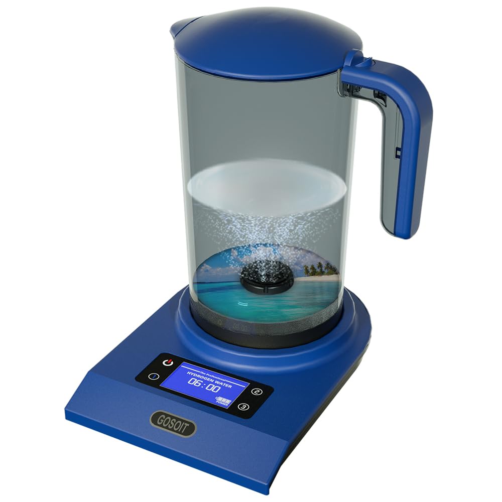 Hydrogen Alkaline Water Machine Generator Maker,Hydrogen Alkaline Water Pitcher Dispenser Ionized Water LED Display and Smart Touch Operation,Used for Home and Office 2.0 L…