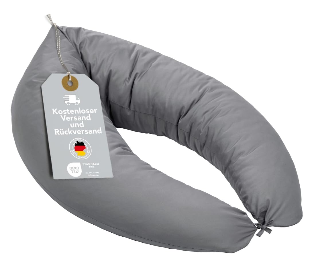 XDREAM XXL Stillkissen mit anschmiegsamen Mikrofaserbezug | waschbares Lagerungskissen und Seitenschläferkissen mit Bändern zum Knoten | Öko-Tex Zertifiziert | 190 x 40 cm