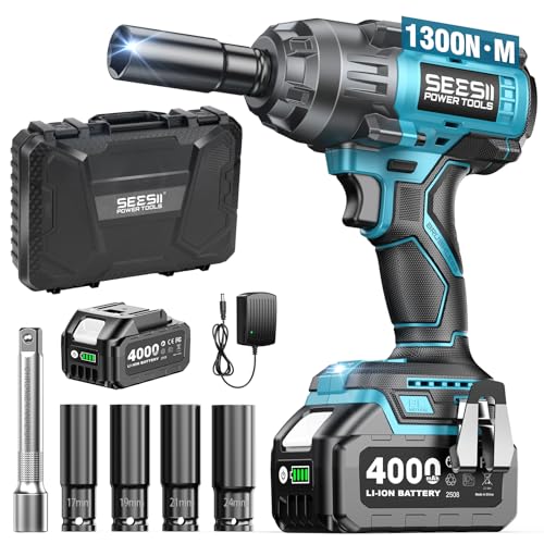 【2025新型】SEESII 電動インパクトレンチ タイヤ交換 インパクト強力 1300N.m...
