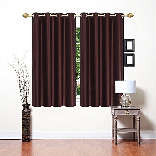Image of Polyester Floral Window Curtain, Window 7 Feet, Brown, Pack of 2
