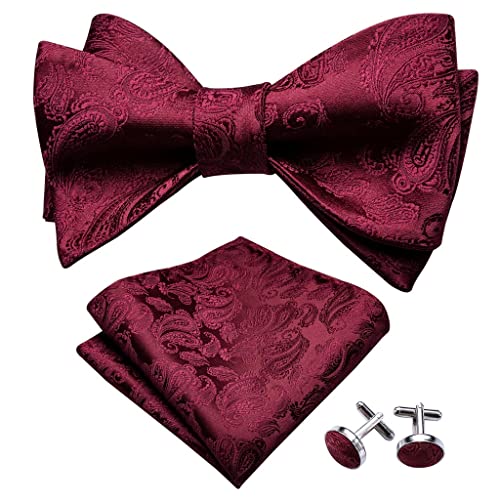 Corbata de moño para hombre en seda roja
