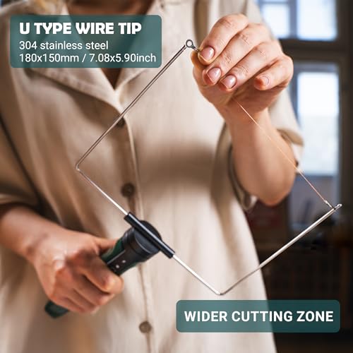 WINONS Styroporschneider Heißdrahtschneider mit Temperaturregler, WFC0010 Styropor Schneider mit 450 °C max Temp. und Breitere Schneidezone, Heißschneider mit Deutschen Standards (15er-Set)