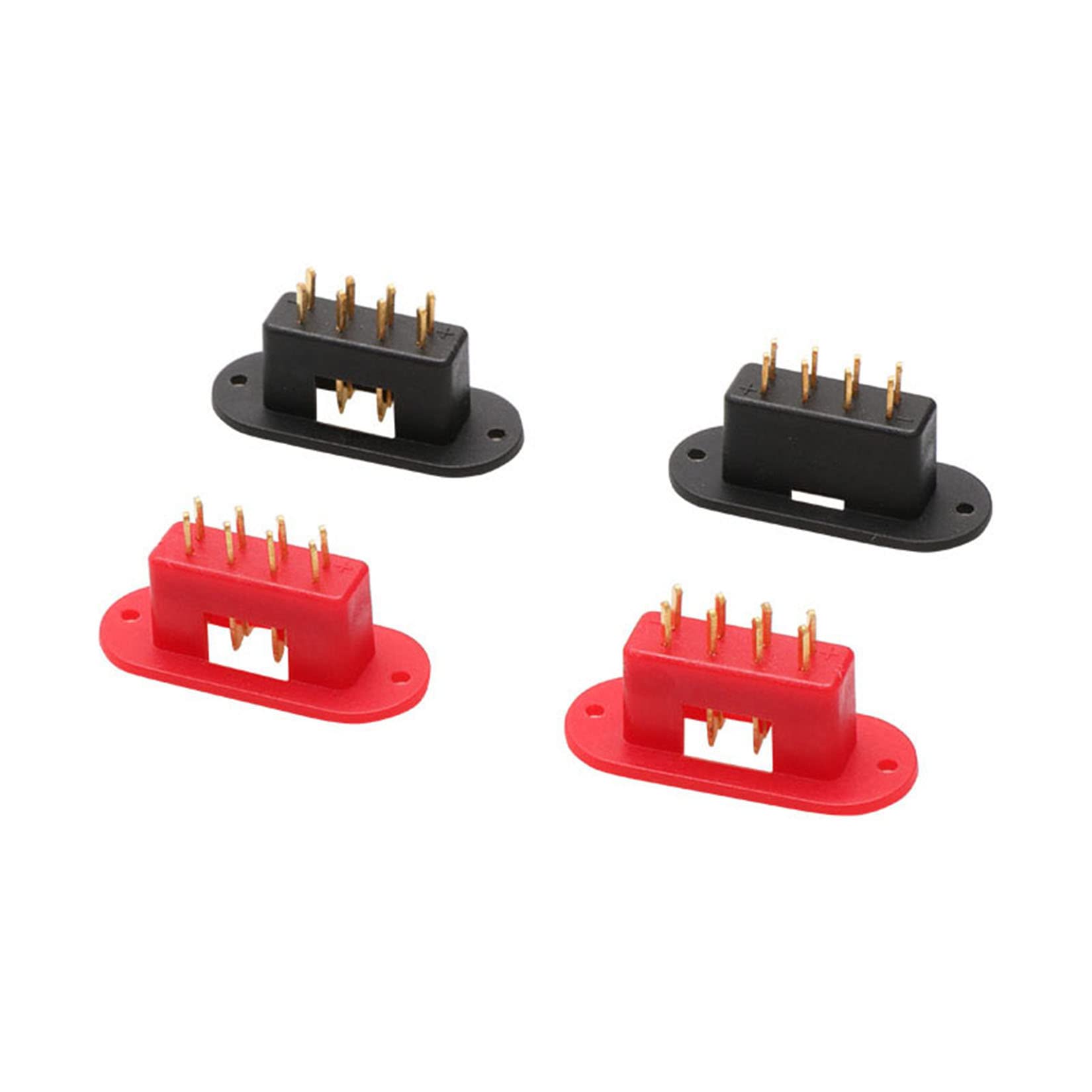 5Pairs JX4 JX6 JX8 MX6 MX10 MPX 4Pin 6Pin 8Pin 10Pin Servo Connector Brass Gold Plated Male Female Plug for Gasoline Turbojet Drone RC VTOL Model Aircraft Boat Car Parts (5pairs red MPX Plug)