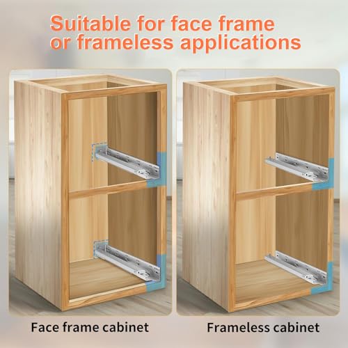 4 Pair 18 Inch Undermount Soft Close Drawer Slides Full Extension Concealed Bottom Mount Drawer Slides with 3D Adjustable Lock Device and Rear Mounting Brackets, 100 LB Capacity by FCOUMY - Image 6