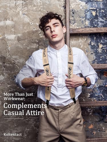 Image of Men's Industrial Strength Suspenders 2-Inch Wide X-Back Heavy Duty Braces Strong Metal Clips, Elastic Adjustable