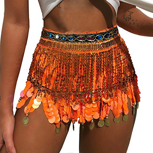 Foulard à paillettes élégant et jupe de danse raffinée aux finitions soignées