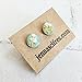 Mint with Gold-Flakes Earrings - Hypoallergenic - Titanium