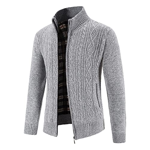 Chaqueta de punto hombre para un look informal de otoño en gris