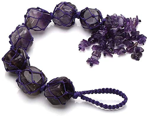 Pinklife 1PCS 7 Chakra Car Ornaments,Gemstones Reiki Healing Crystals Tassel Wall Hanger Spiritual Yoga Meditation Hanging Ornament/Window Decoration/Feng Shui/Wicca Decor for Good Luck (Amethyst)