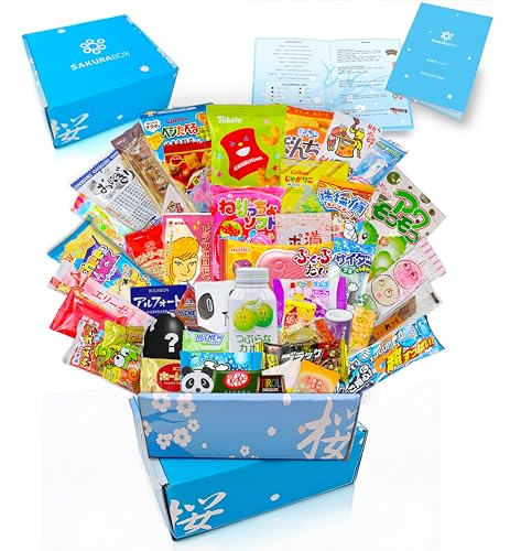 Two Sakura Box Japanese Candy & Snacks Dagashi Set & Pamphlet - 2x 50 Pieces Boxes Food & Drink Gift...