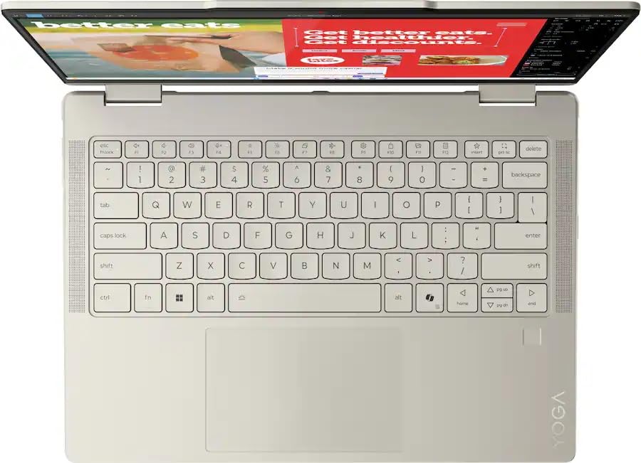 Image of Lenovo Yoga 7 2-in-1 2025 Copilot+ PC with 14 2K OLED Touchscreen Laptop, AMD Ryzen AI 5 340 Processor, 16GB LPDDR5X-7500 Memory, 2TB SSD, Wi-Fi7, Win11 Pro, Seashell, w /2TB USB Drive, W /GaLiMu