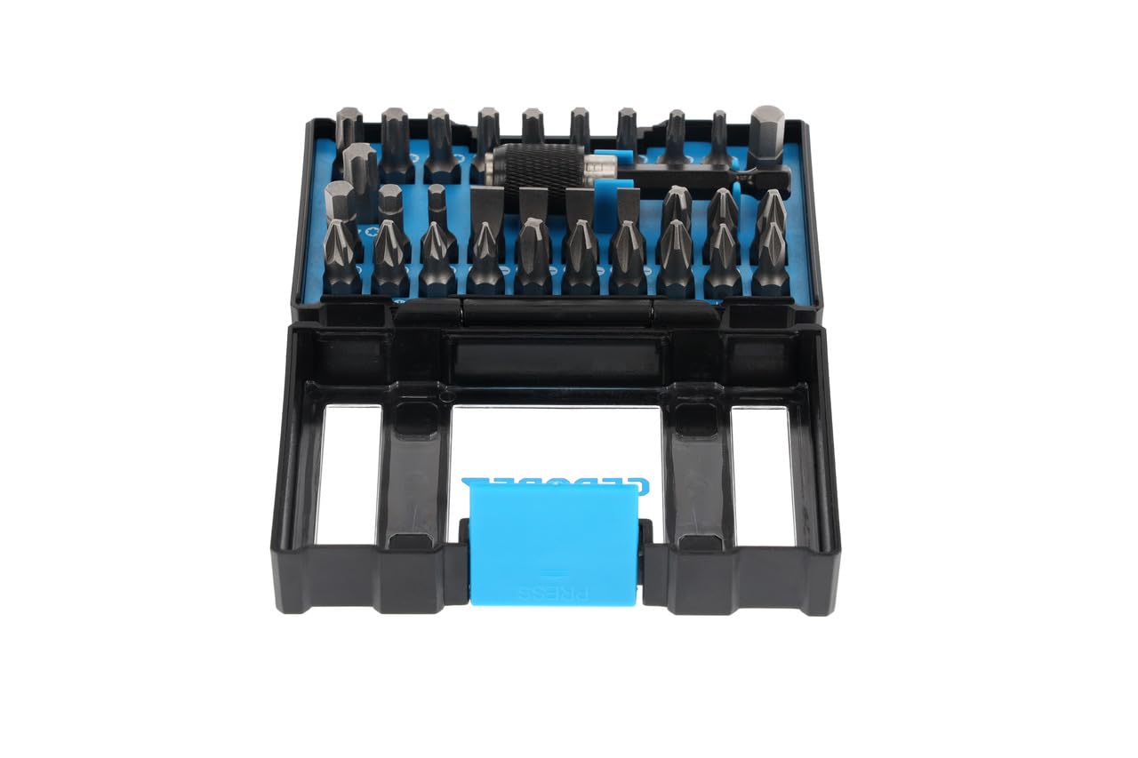 GEDORE Coffret d’embouts tout usage, 32 pièces, Jeu d’embouts avec porte-embout et embouts de tournevis, 1/4", 6,3 mm, Pour particuliers, 666-032-A